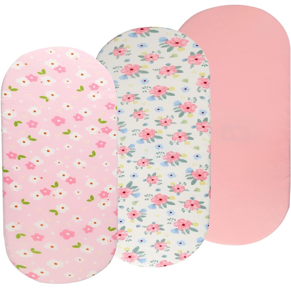 Floral and Pink Baby Crib Sheets Set